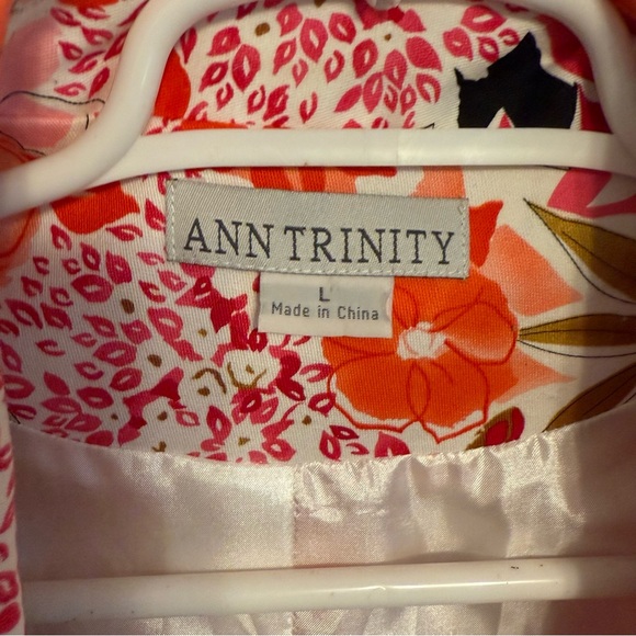 Ann Trinity Women's Vibrant Floral Blazer Multicolor Button Front Size L - Picture 5 of 11